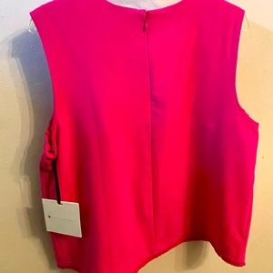 Victoria Beckham bright pink top with fringe edge on bottom. New with tags